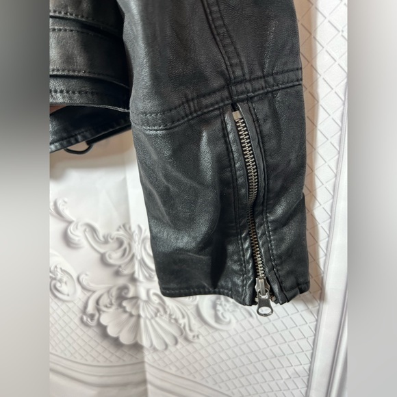 🖤HP🖤 Free People Free Cleo Hooded Vegan Suede Moto Jacket Black - Picture 7 of 11